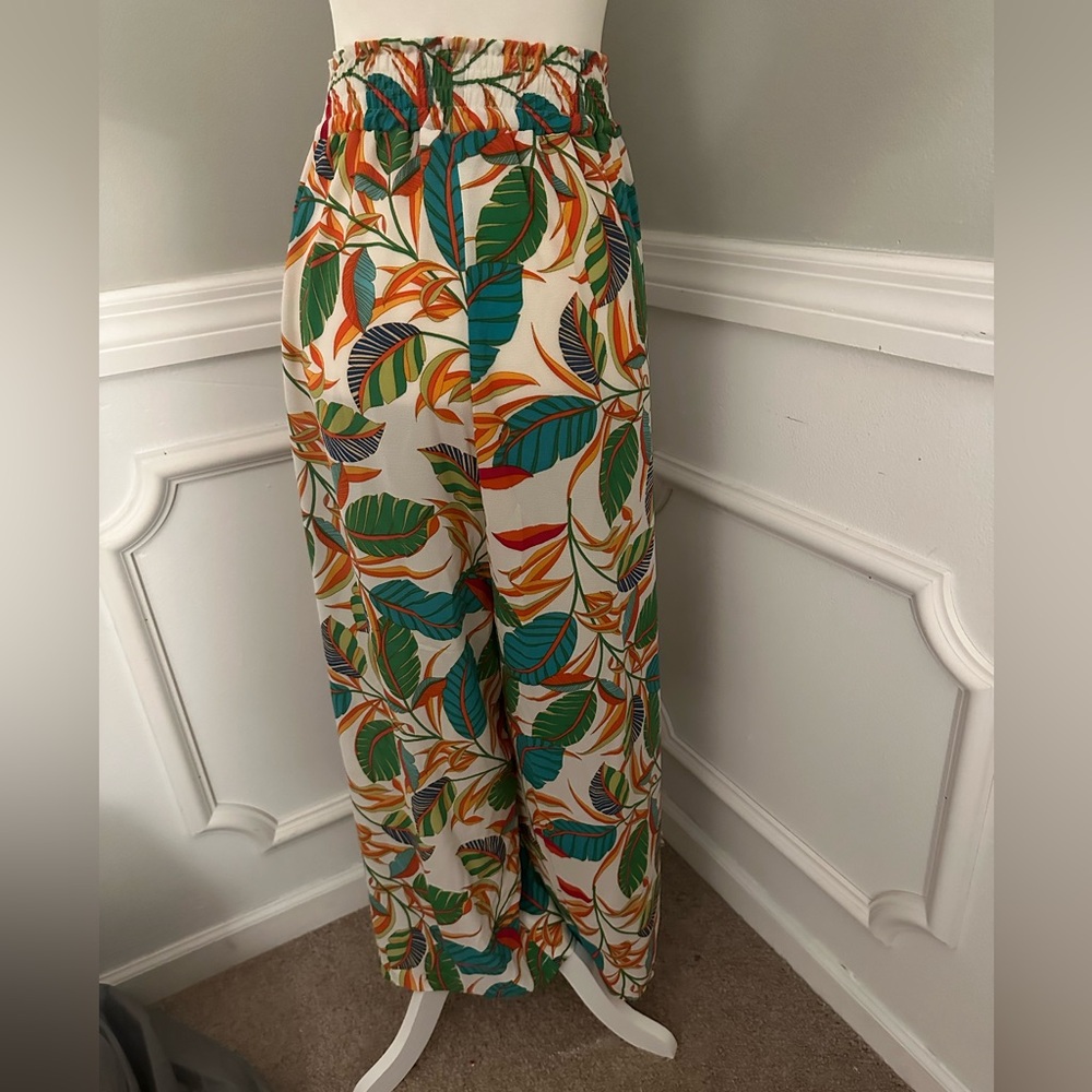Rose+Olive wide pant leg beach cover up